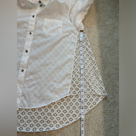 CINQ Á SEPT white crisp blouse with a crochet back M - Picture 8 of 11